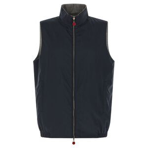 Kiton Blue Cotton Sleeveless Men's Jacket